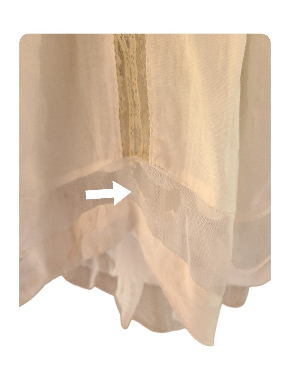 Billabong Cream Boho Babydoll Mini Dress Gauze Beach CoverUp Racerback Small - Picture 8 of 11